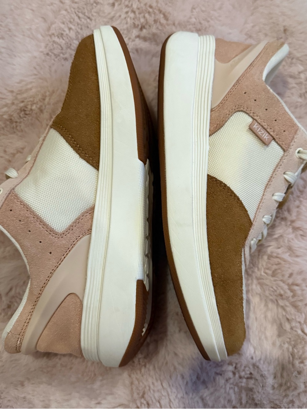 Kizik Brisbane Amberlight Hands Free Slip On Sneakers White Brown Women's 8 Wide - Picture 9 of 13